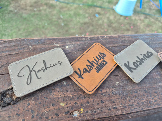 Kristin Webb Custom Order | Faux Leather Hat Patch| Engraved Faux Leather Hat Patches