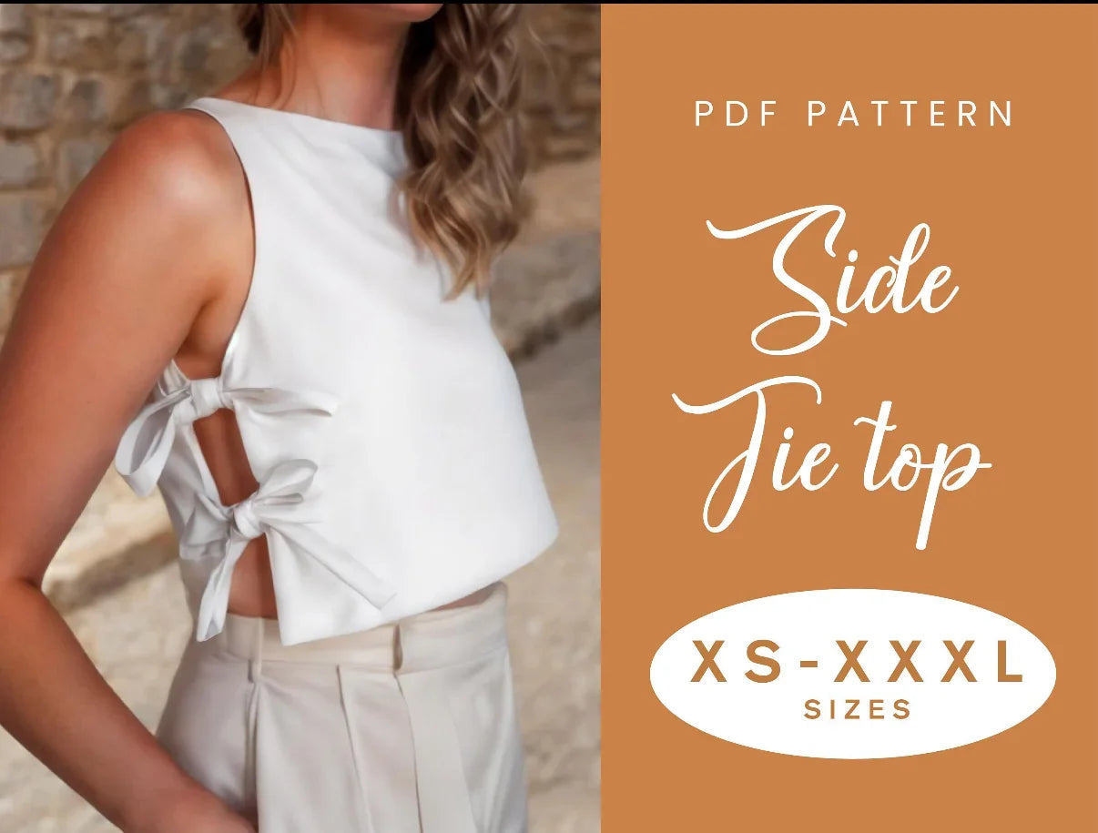 Side Tie Blouse| Sustainable Threads | Twin Sheet | Made To Order Clothing - Wildflower Enchanted