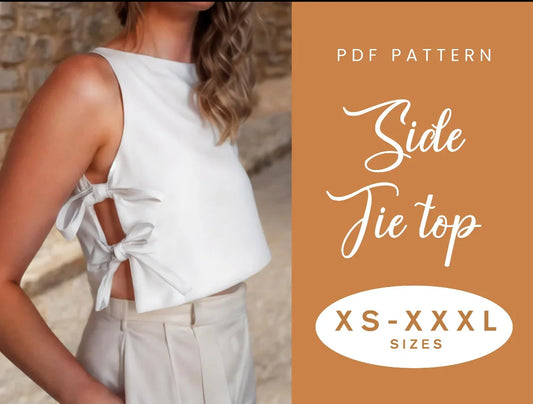 Side Tie Blouse| Sustainable Threads | Twin Sheet | Made To Order Clothing - Wildflower Enchanted