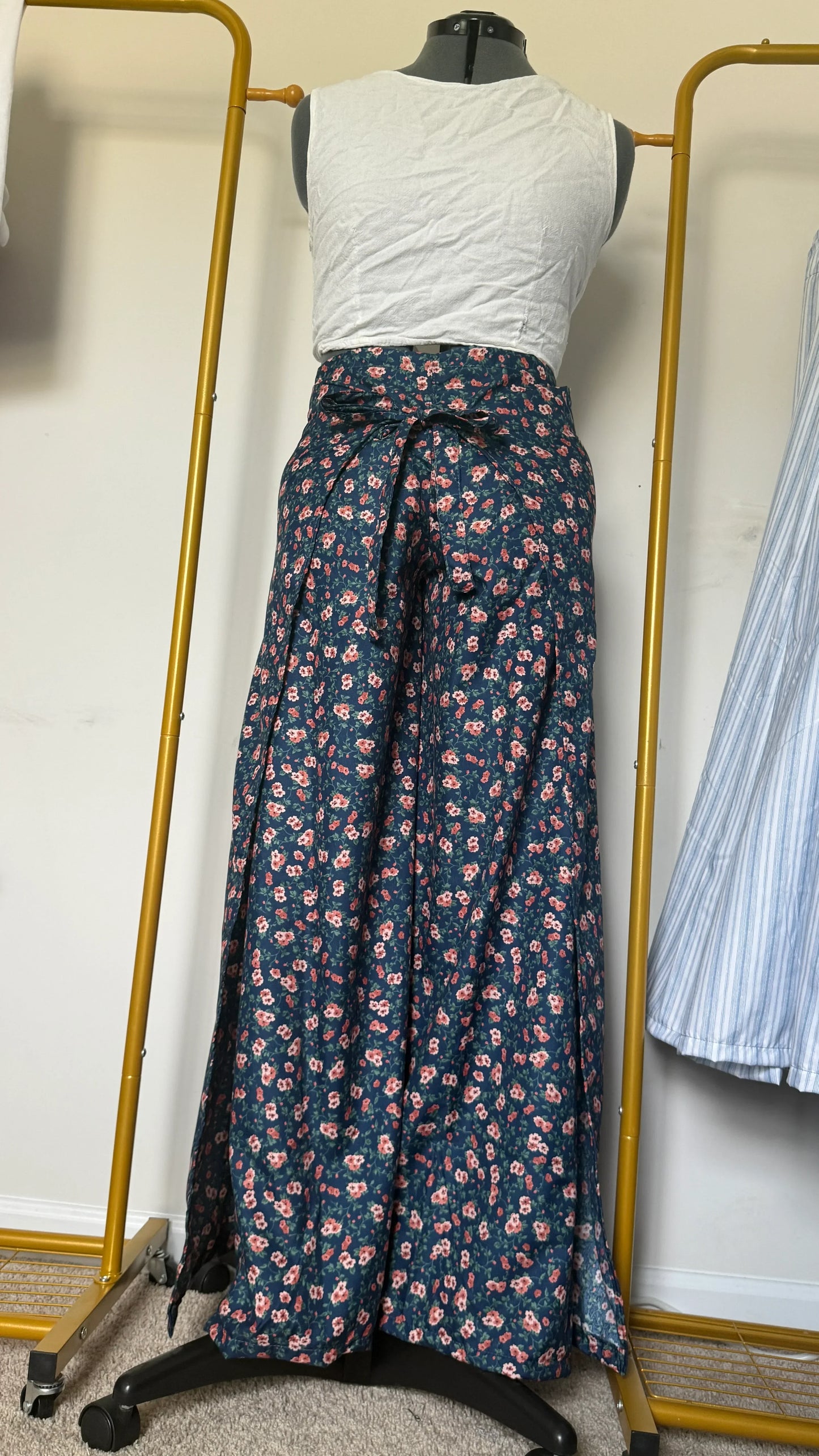 Wrap Pants | Sustainable Threads | Queen Sheet | Made To Order Clothing - Wildflower Enchanted