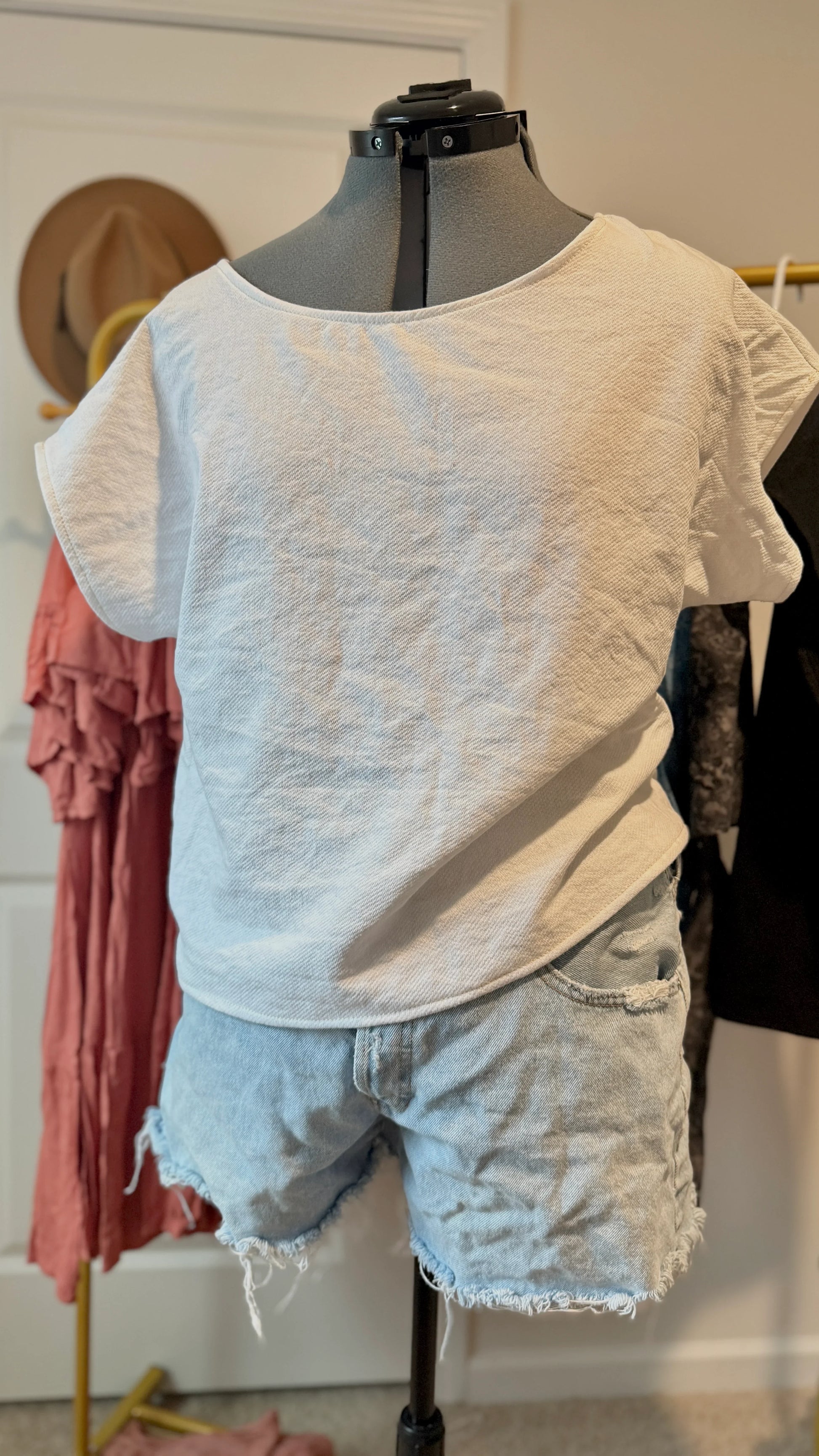 Willow Flowy Tee | Oversized Tee | Slouchy Tee White - Wildflower Enchanted