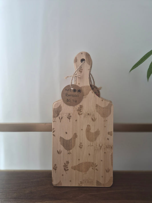 CHICKEN ENGRAVED BAMBOO BOARD | RTS