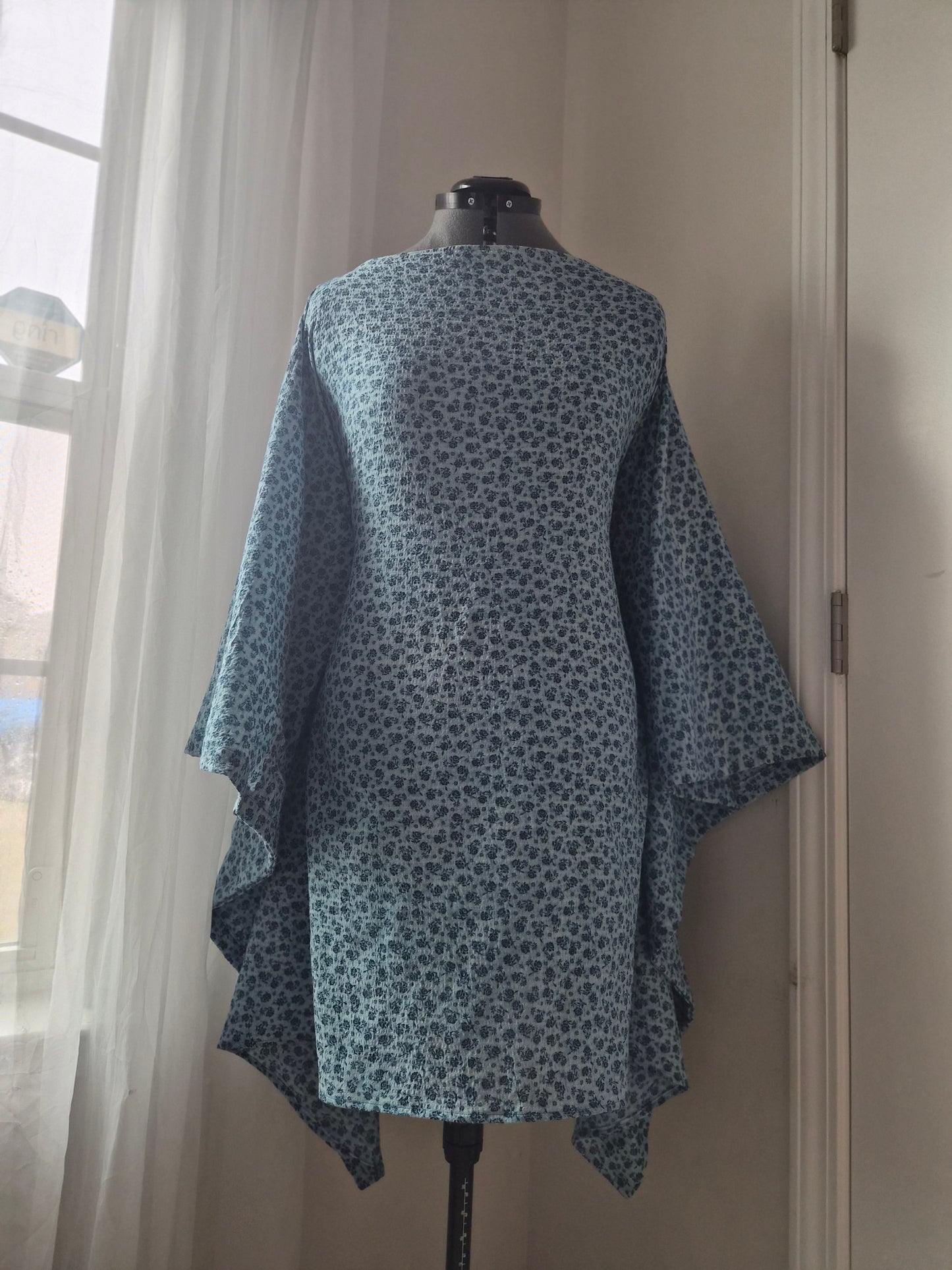 Enchanted Kaftan Dress | Cotton Kaftan Dress | Blue Floral Kaftan