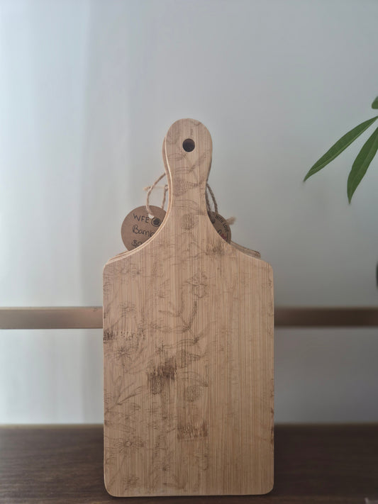FLORAL ENGRAVED BAMBOO BOARD | RTS