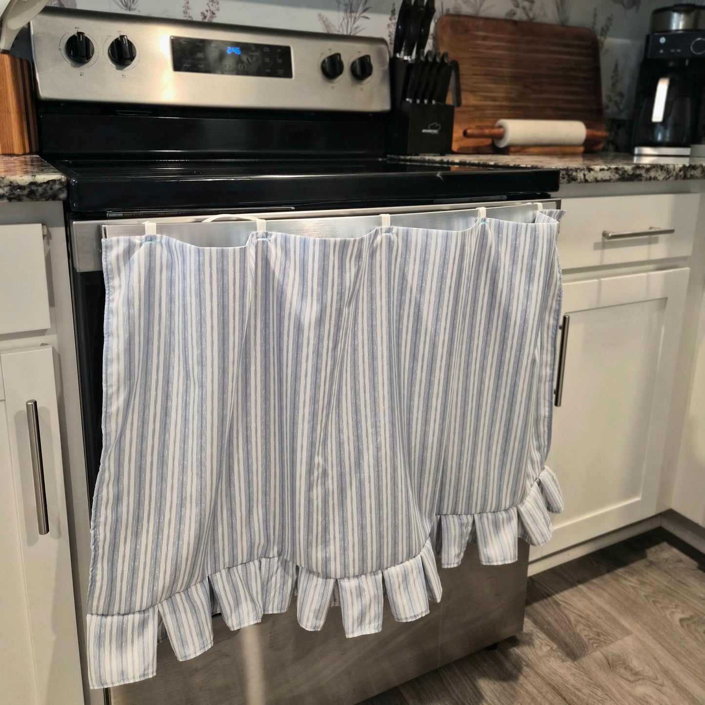 Pin Stripe Oven Curtains | Standard Size | Kitchen Decor