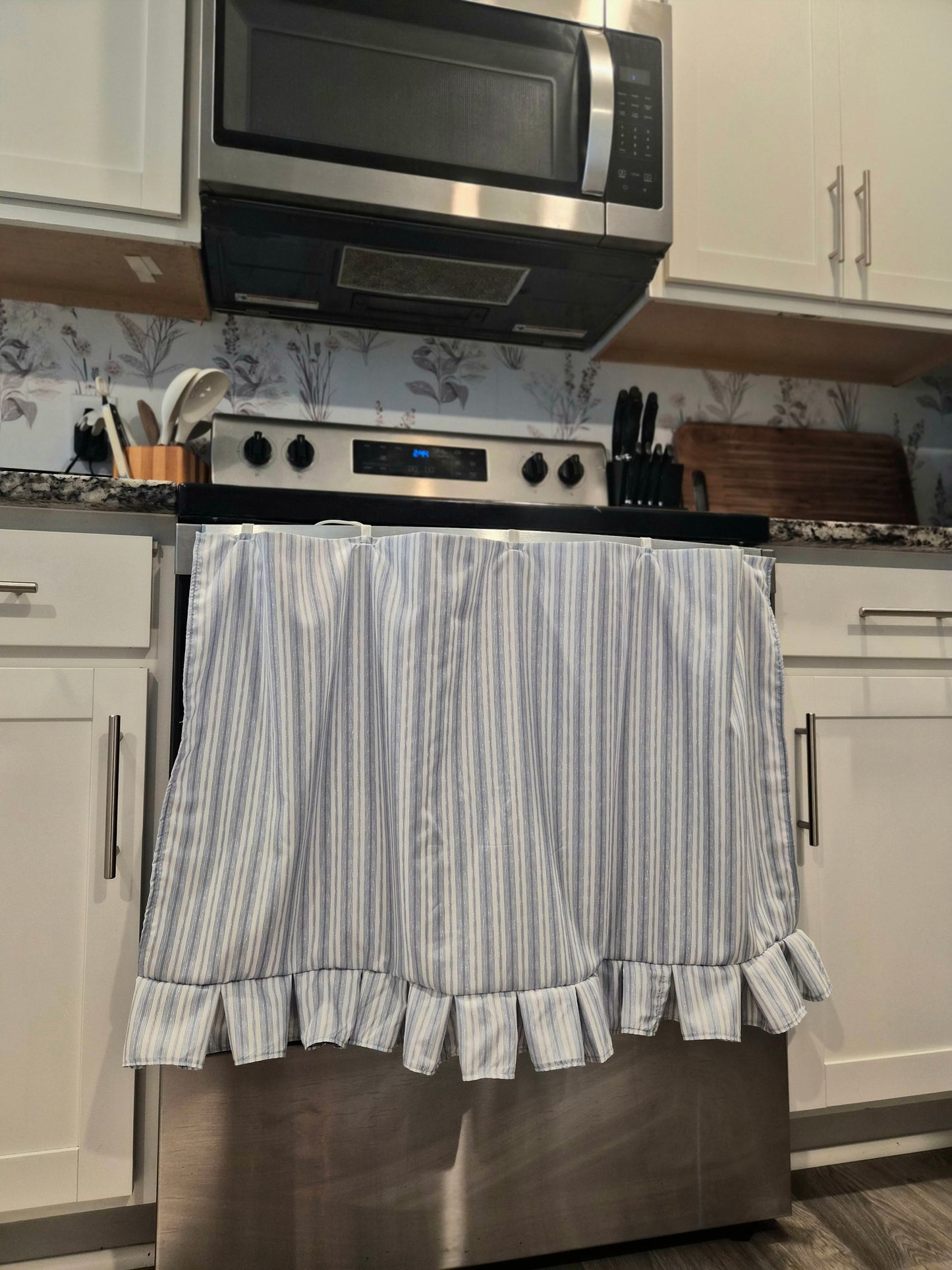 Pin Stripe Oven Curtains | Standard Size | Kitchen Decor
